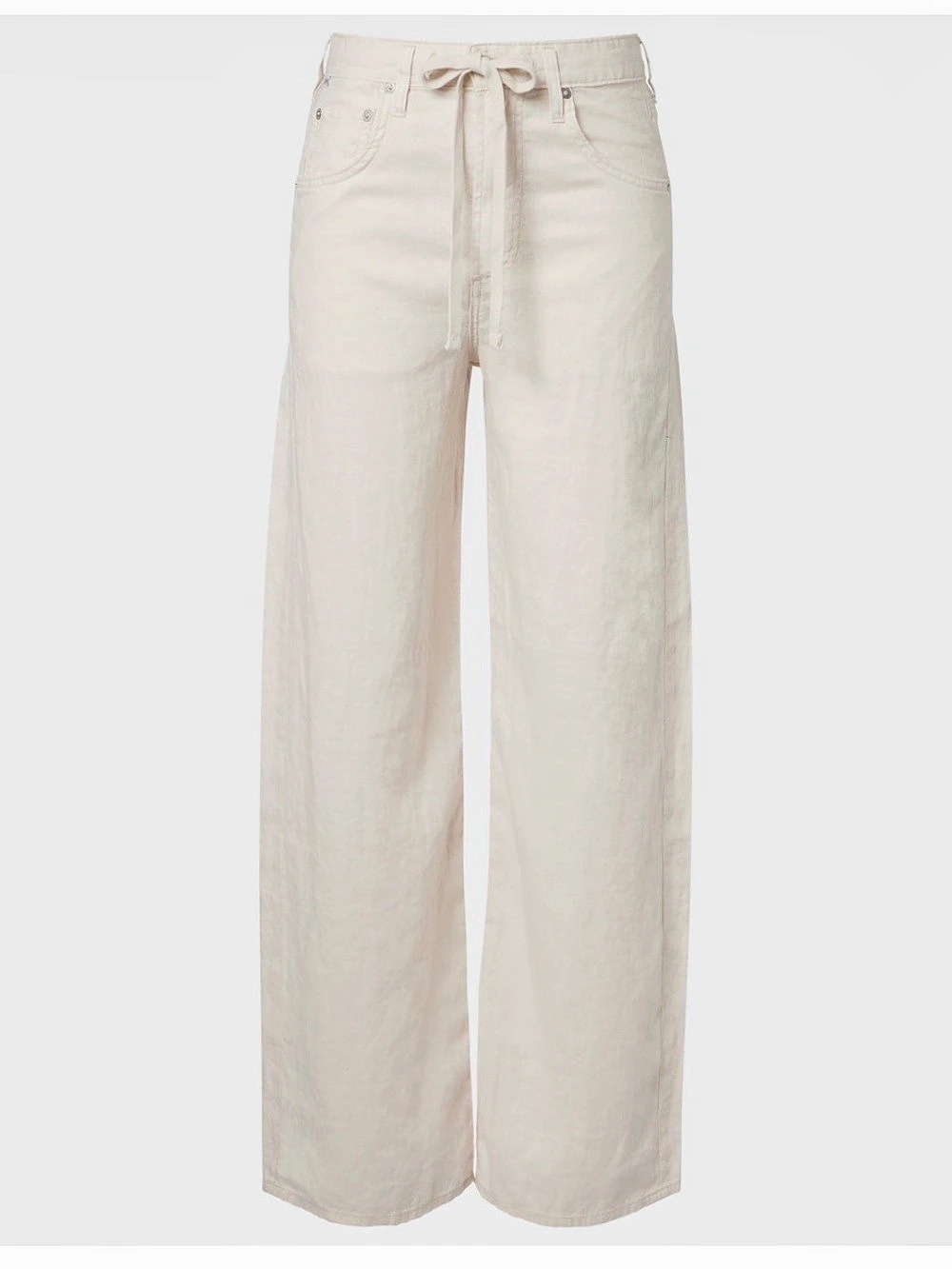 Citizens of Humanity Brynn Linen Wide-Leg Pants Cream